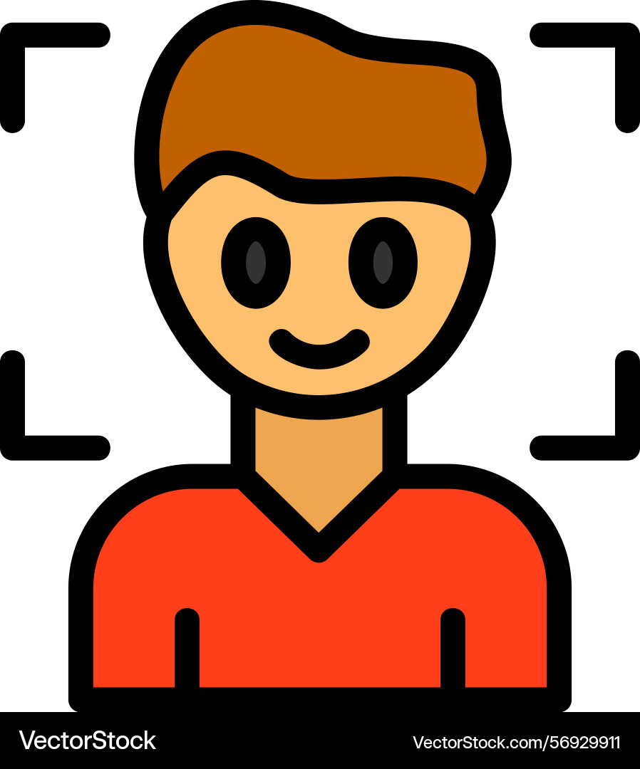 Emotion recognition line filled style icon design Vector Image