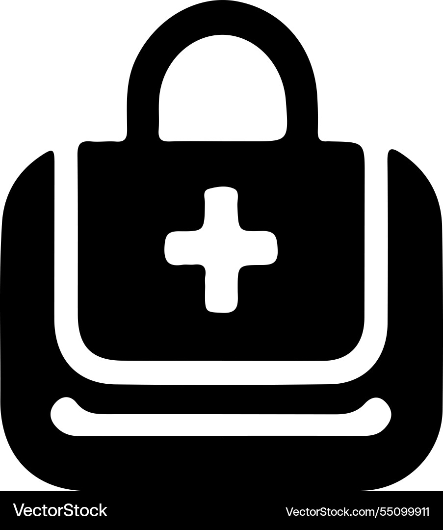 Medizinische Tasche Silhouette Stil Ikone Design Medizinische Tasche Silhouette Stil Ikone Design vektorbild