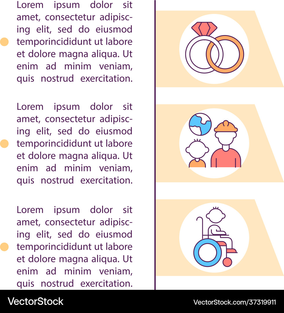 Migrant family needs support concept line icons Migrant family needs support concept line icons vector image