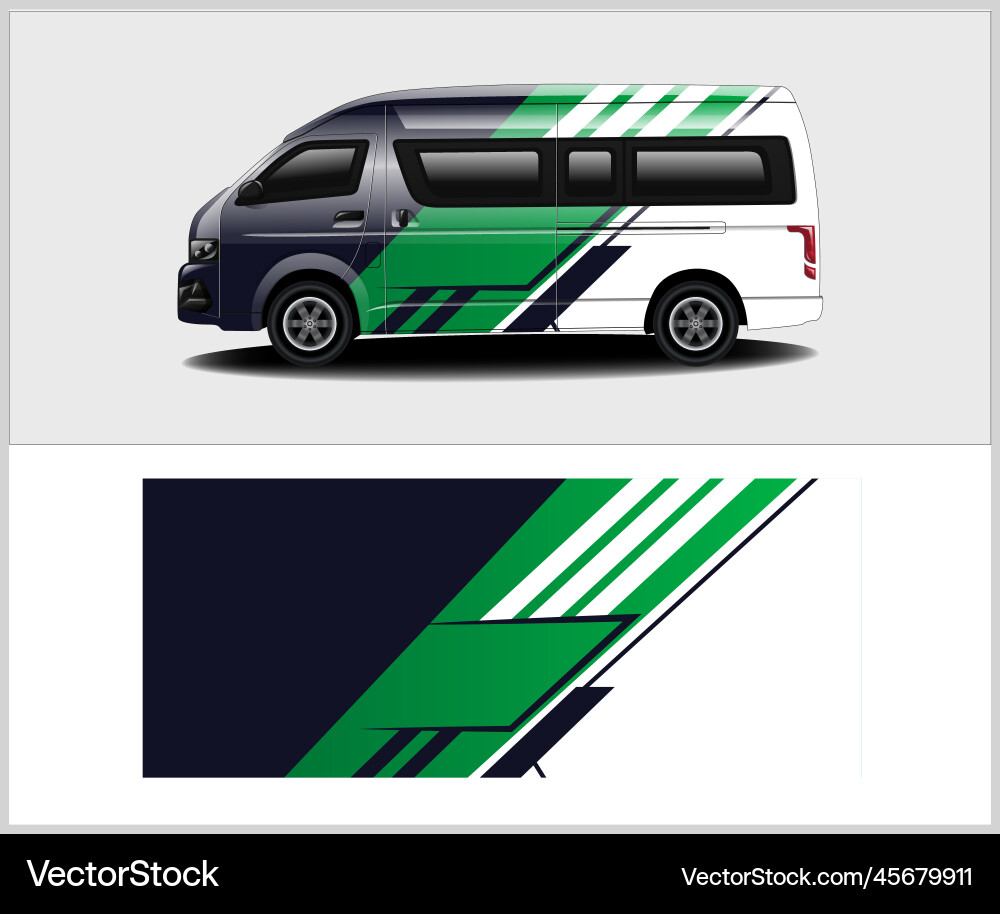 Modern Cargo Van Wrap Vector Image