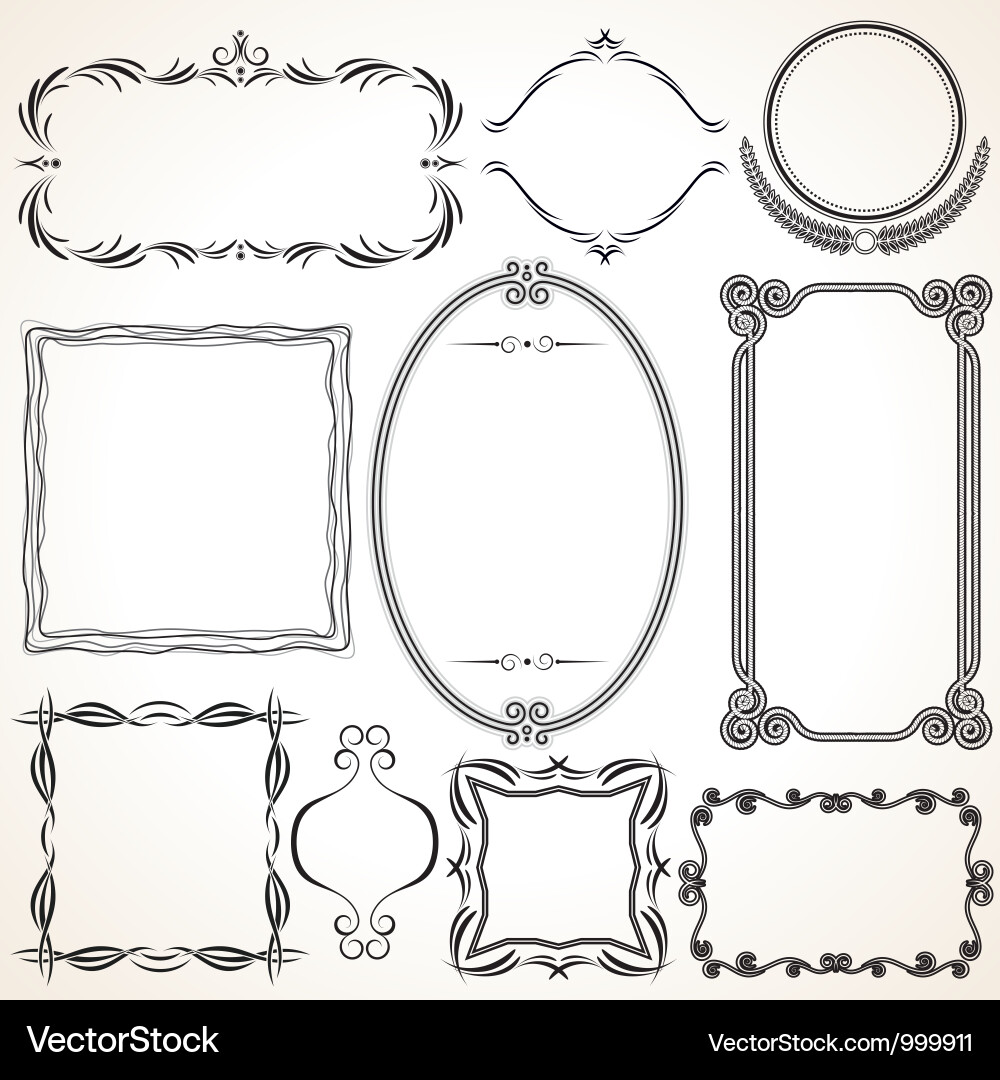 Vintage Ornamental Borders & Frames vector image