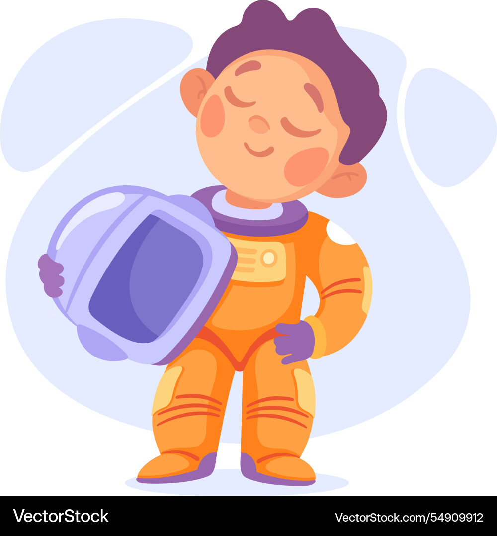 Boy astronaut character in outer space exploring Boy astronaut character in outer space exploring vector image
