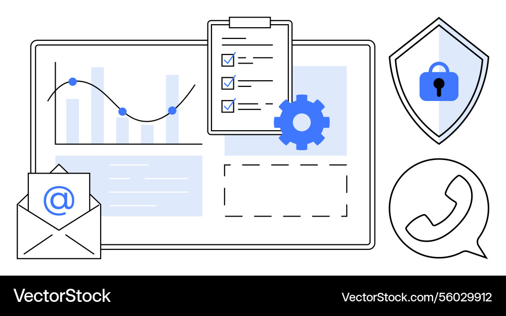 Data analysis with secure communication Data analysis with secure communication vector image