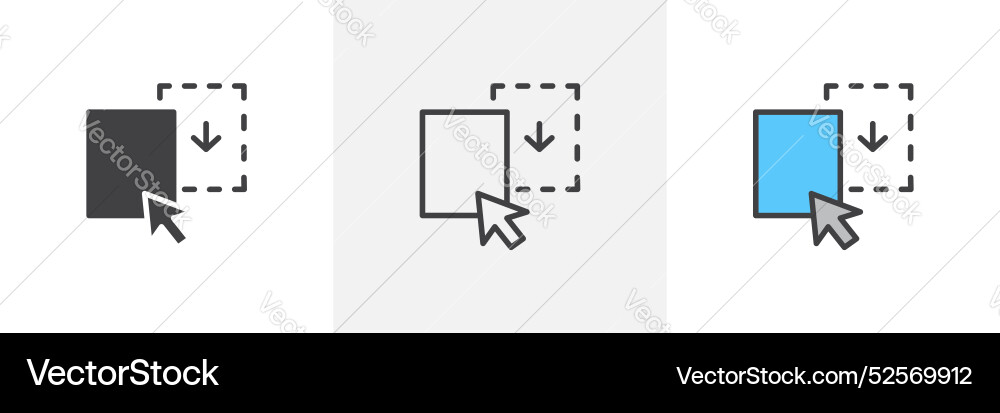 Drag and drop icon set on white background Vector Image