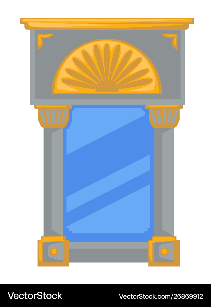 Empire style mirror in frame with columns Empire style mirror in frame with columns Vector Image