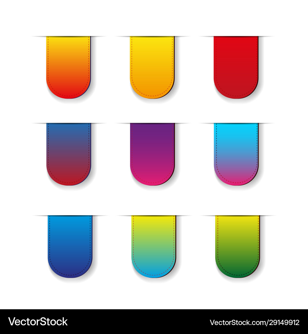 Empty ribbon label set colorful Vector Image
