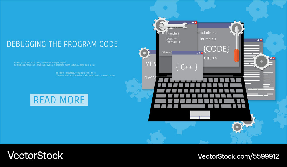 Flat concept of programming and coding Vector Image