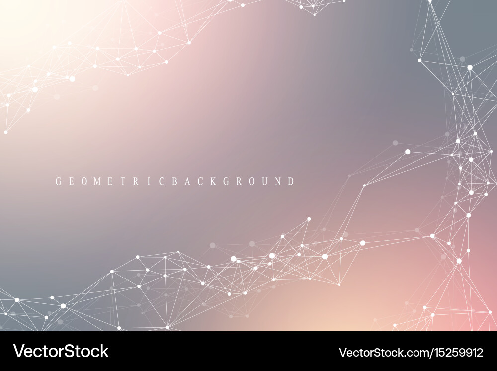 Geometric abstract background with connected line vector image
