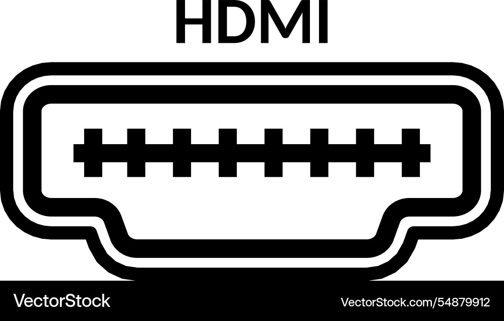 Hdmi socket - marking icon Vector Image