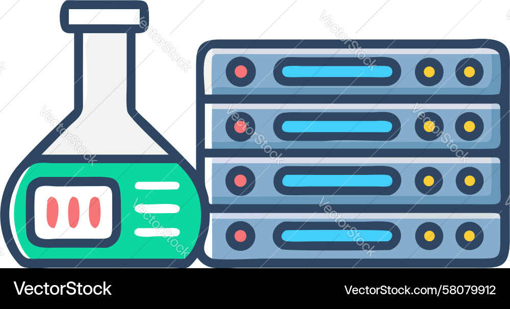 Laboratory Flask with Digital Display Vector Image
