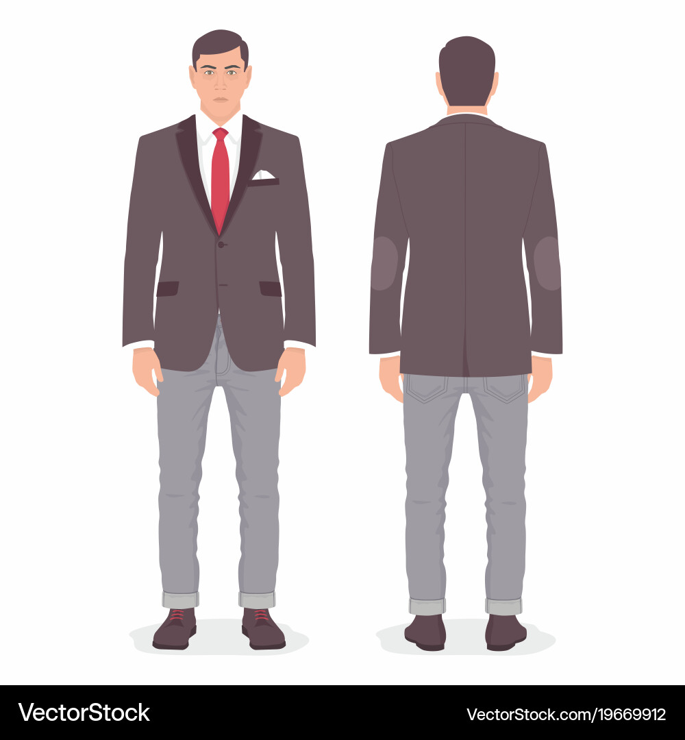 Man front and back views vector image