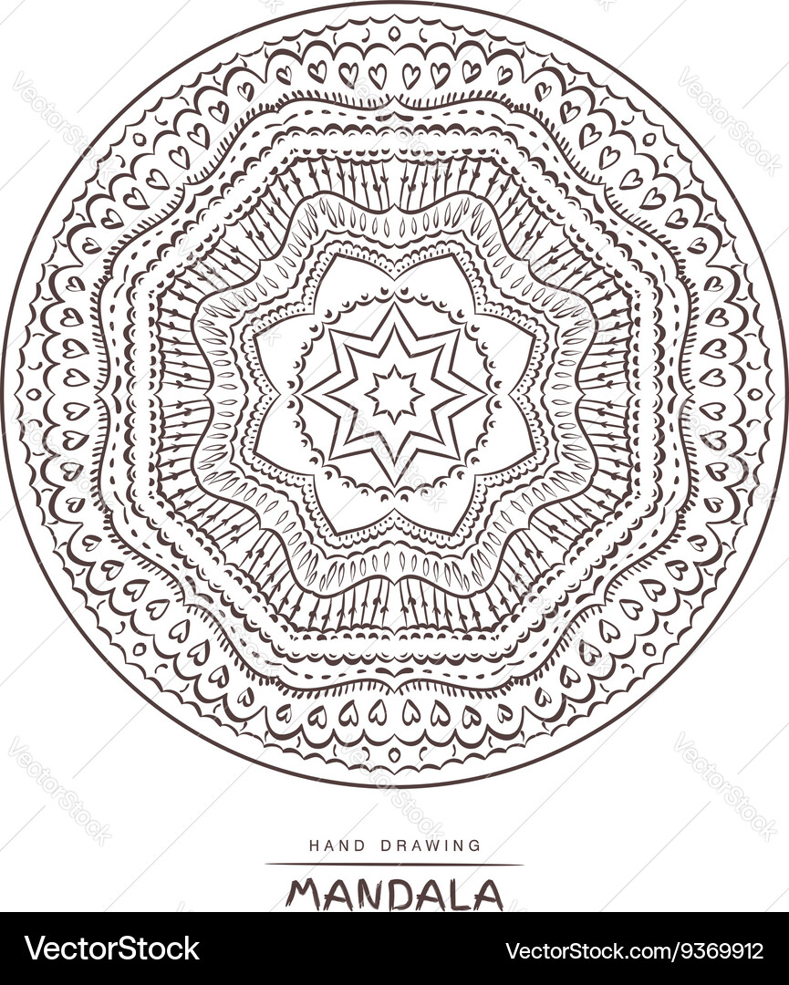 Mandala for coloring patterned design element Vector Image