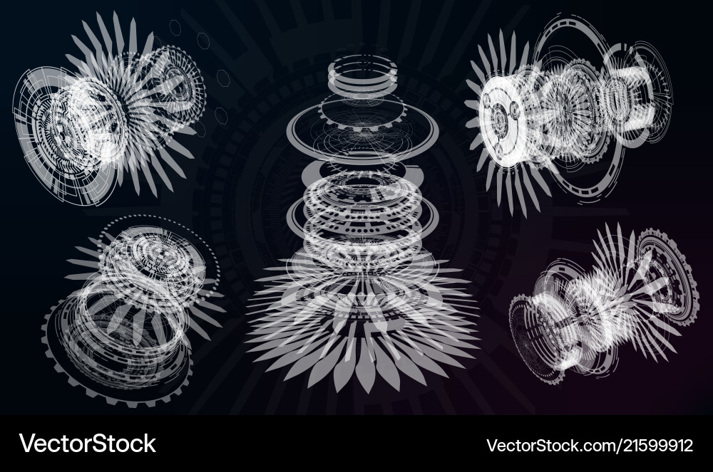Modern 3D Blueprint - UI Interface vector image