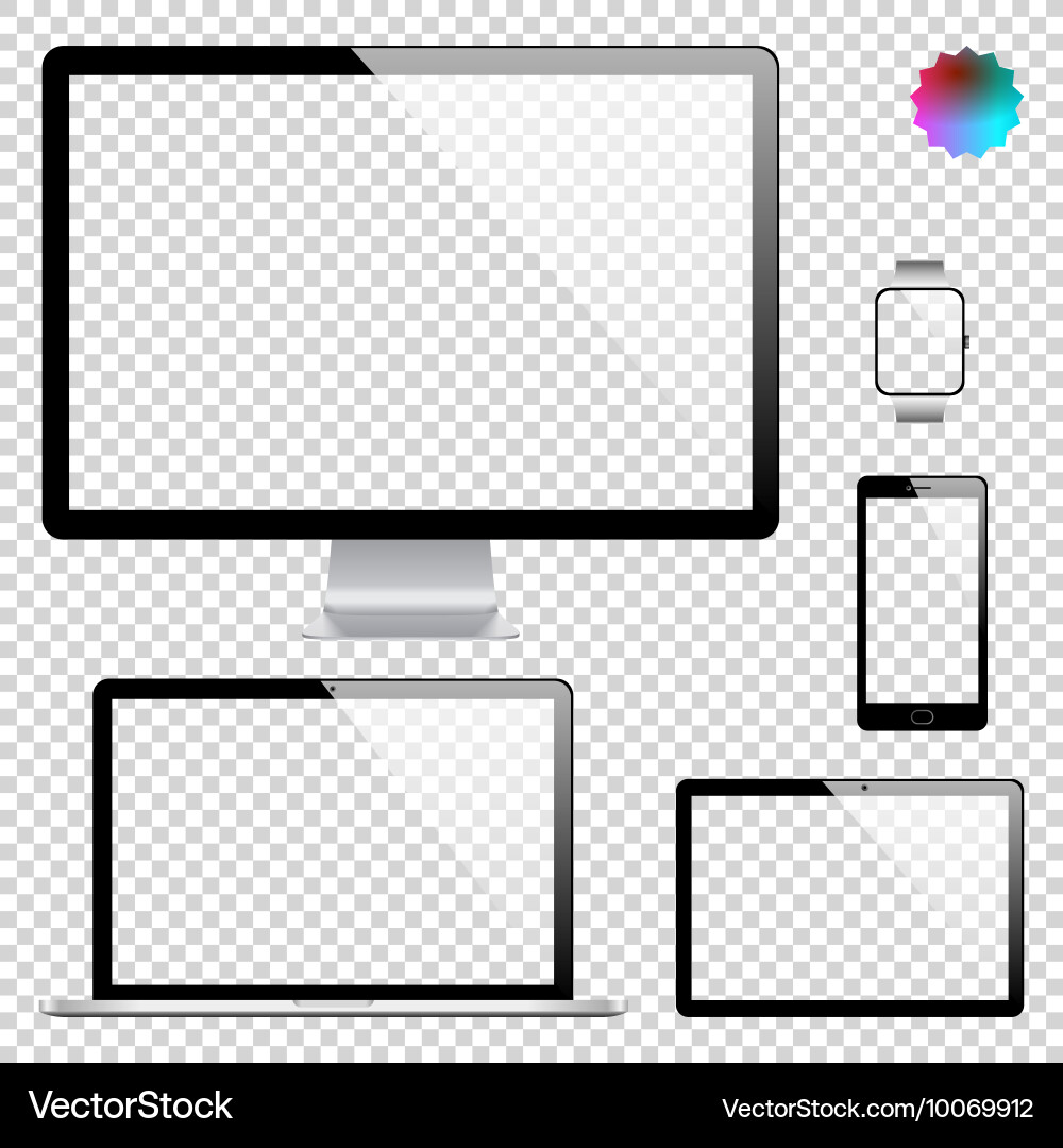 Modern Display Devices Collection vector image