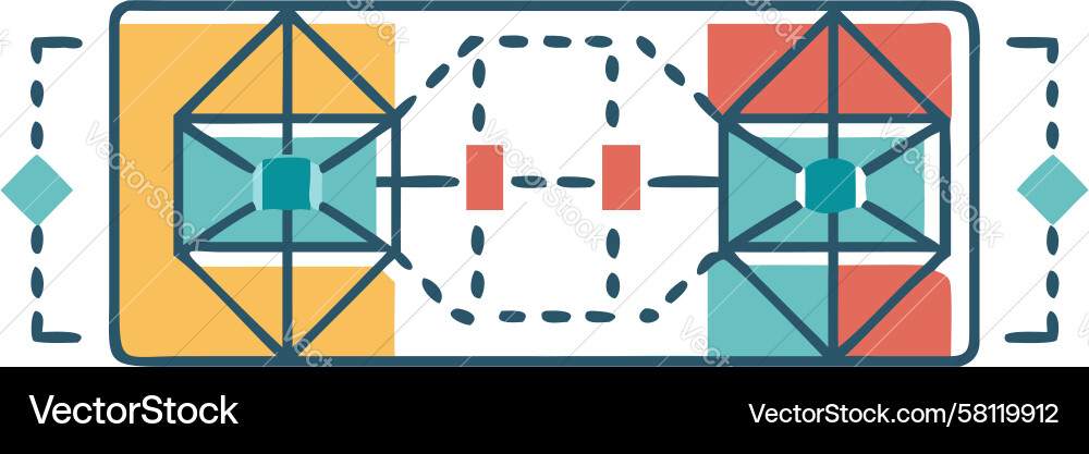 Modular Power Cube Network Vector Image