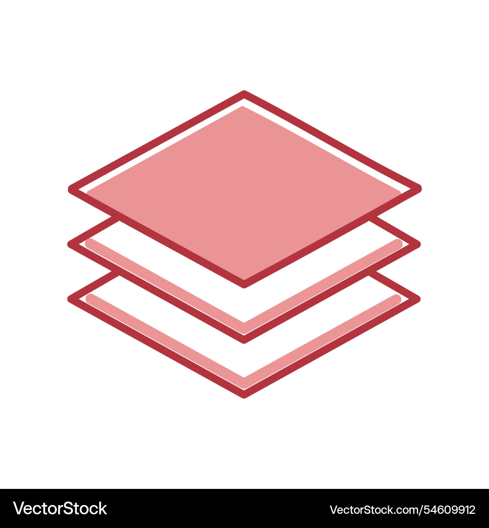 Pink color layers flat icon design layer stack Pink color layers flat icon design layer stack vector image