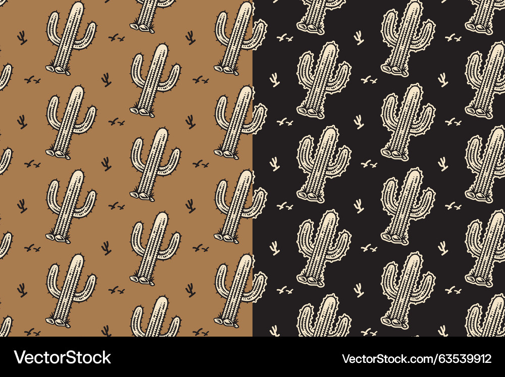 Retro Cactus Pattern Background  Royalty-Free Vector | VectorStock