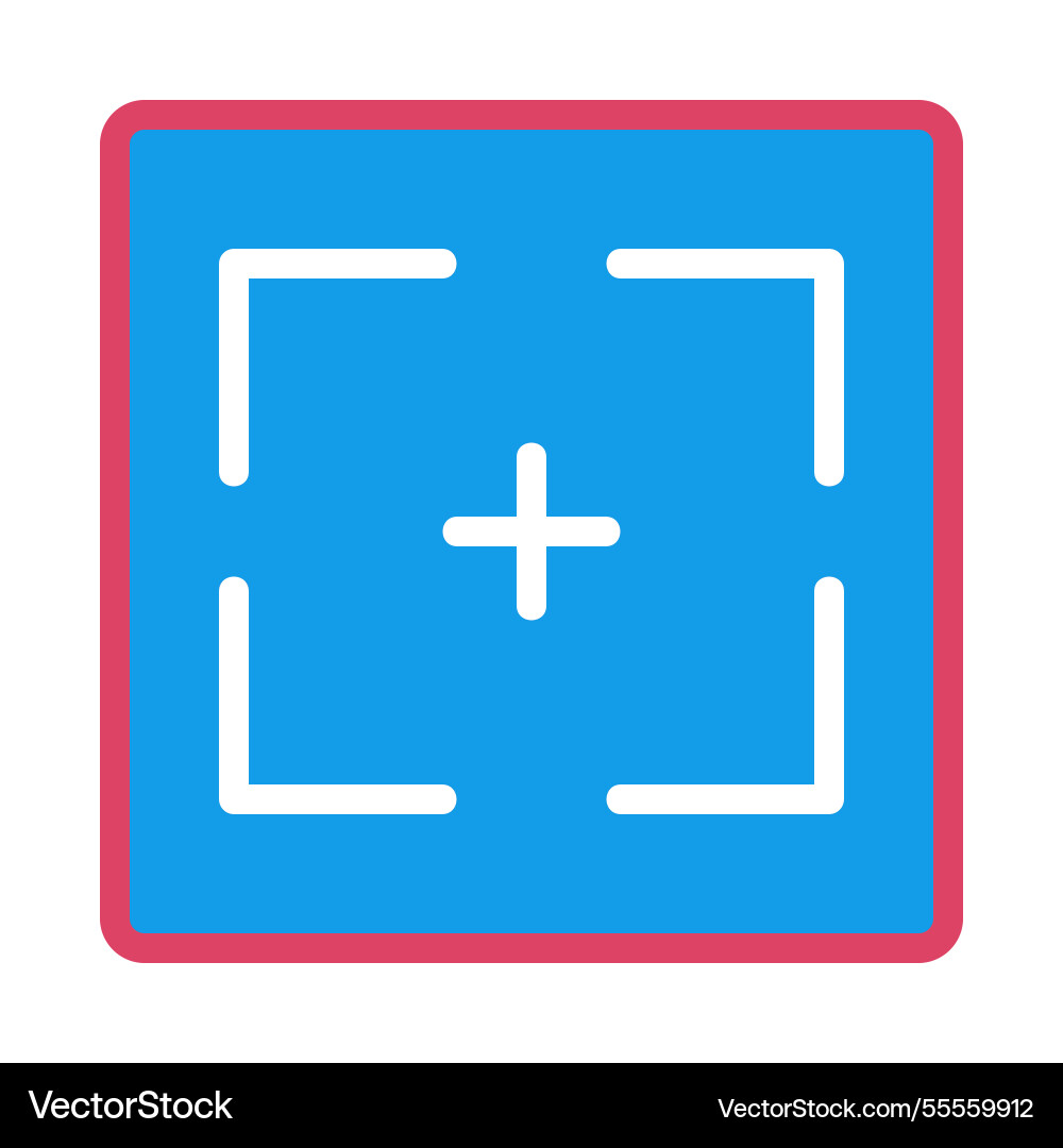 Targeting interface design on azure square field Vector Image