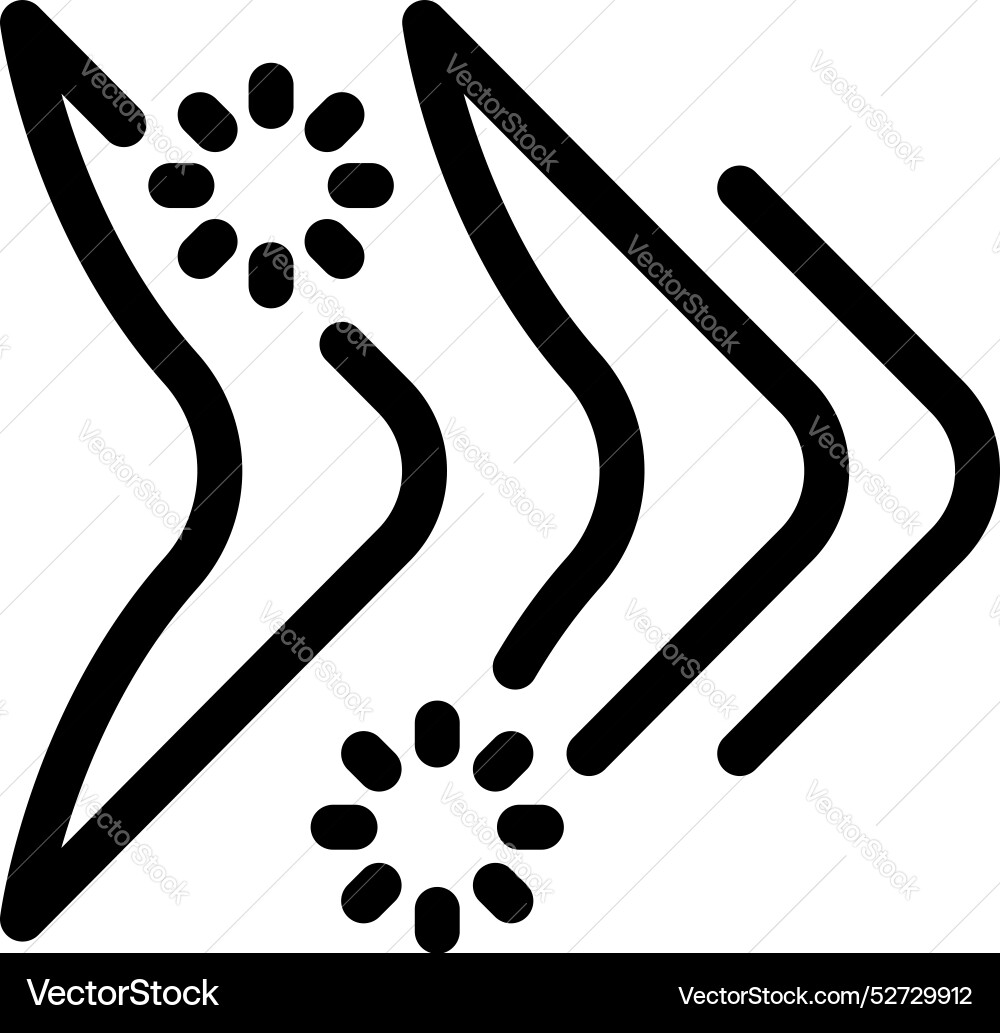Three arrows pointing right with loading circles Three arrows pointing right with loading circles vector image