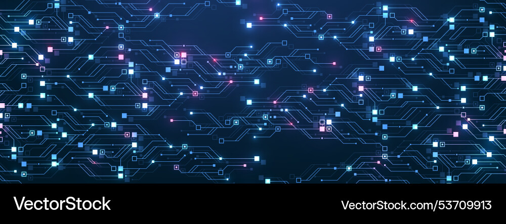 AI Circuit Board Abstract Background vector image
