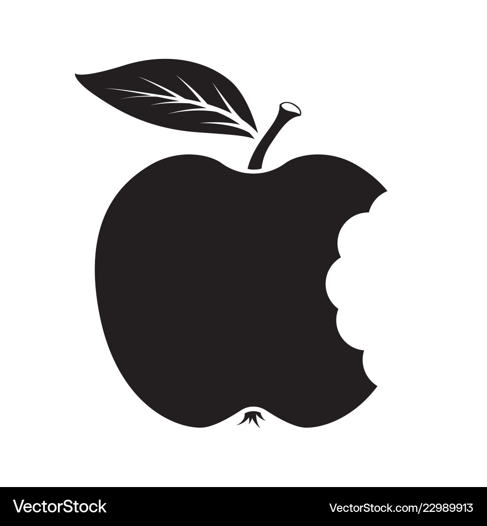 Bite Apple Icon - Fresh Fruit Vector Image