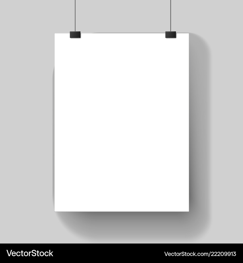 Blank white poster template affiche paper sheet Blank white poster template affiche paper sheet vector image