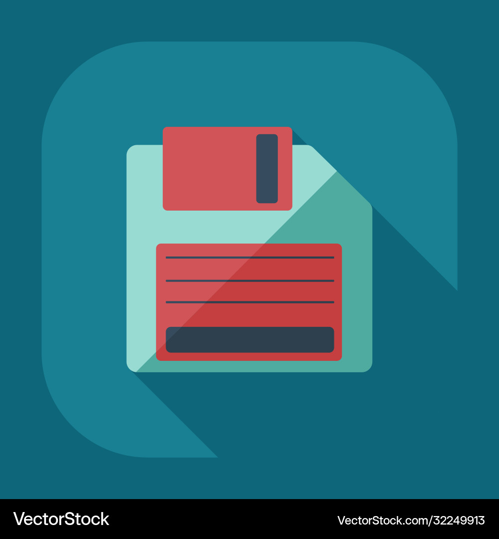 Flat modern design with shadow icon diskette Flat modern design with shadow icon diskette vector image