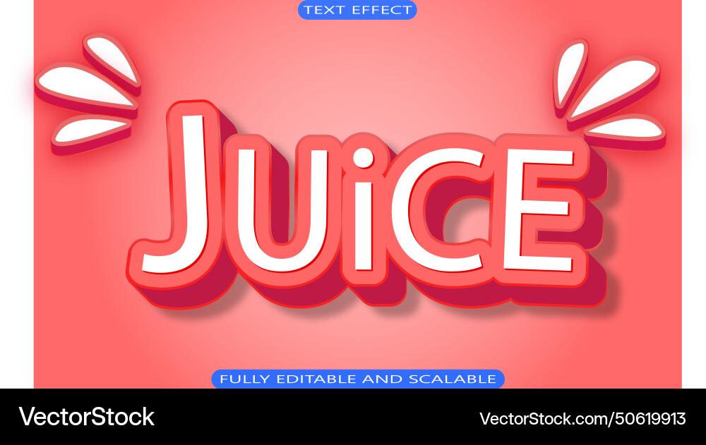Juice editable text effect 3 dimension emboss Vector Image