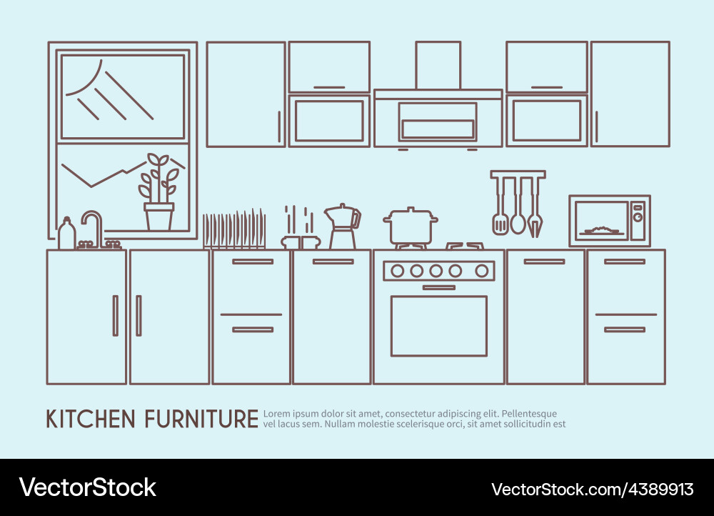 Kitchen furniture Vector Image
