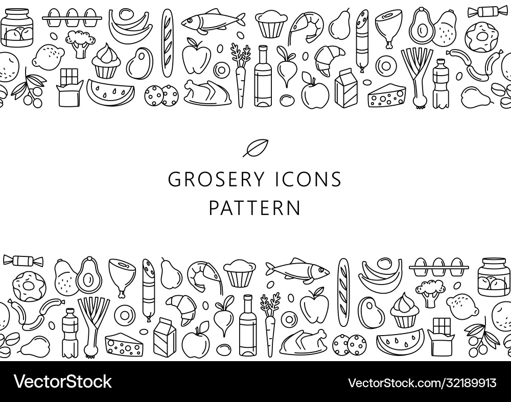 Seamless pattern supermarket grosery store food Seamless pattern supermarket grosery store food vector image