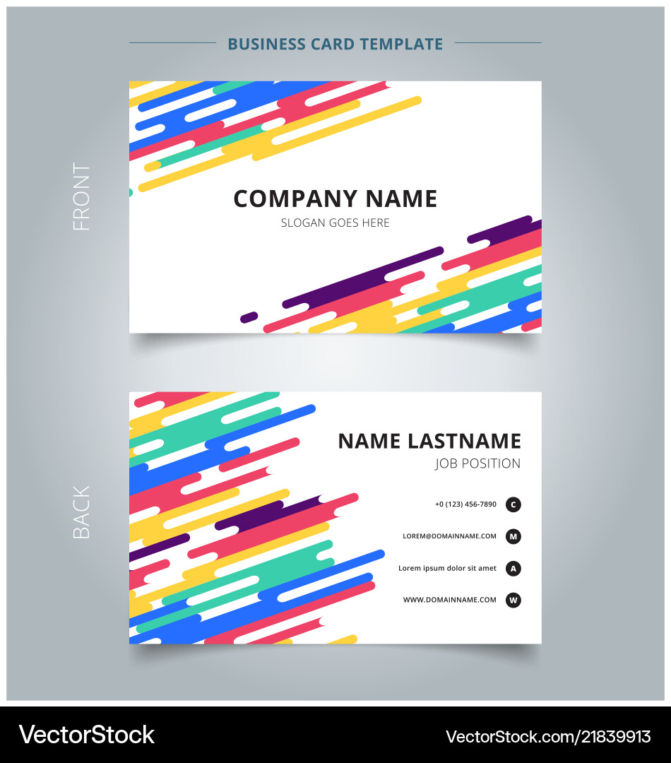 Template name card abstract colorful rounded Template name card abstract colorful rounded vector image