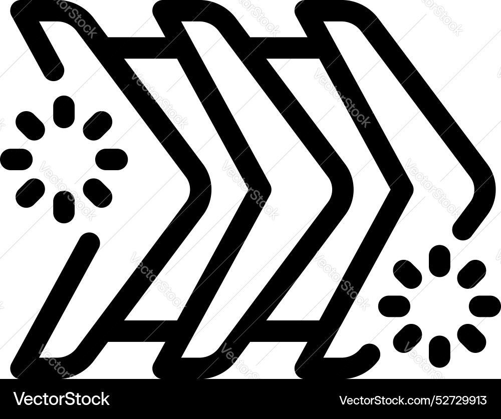 Three arrows pointing right with loading circles Vector Image