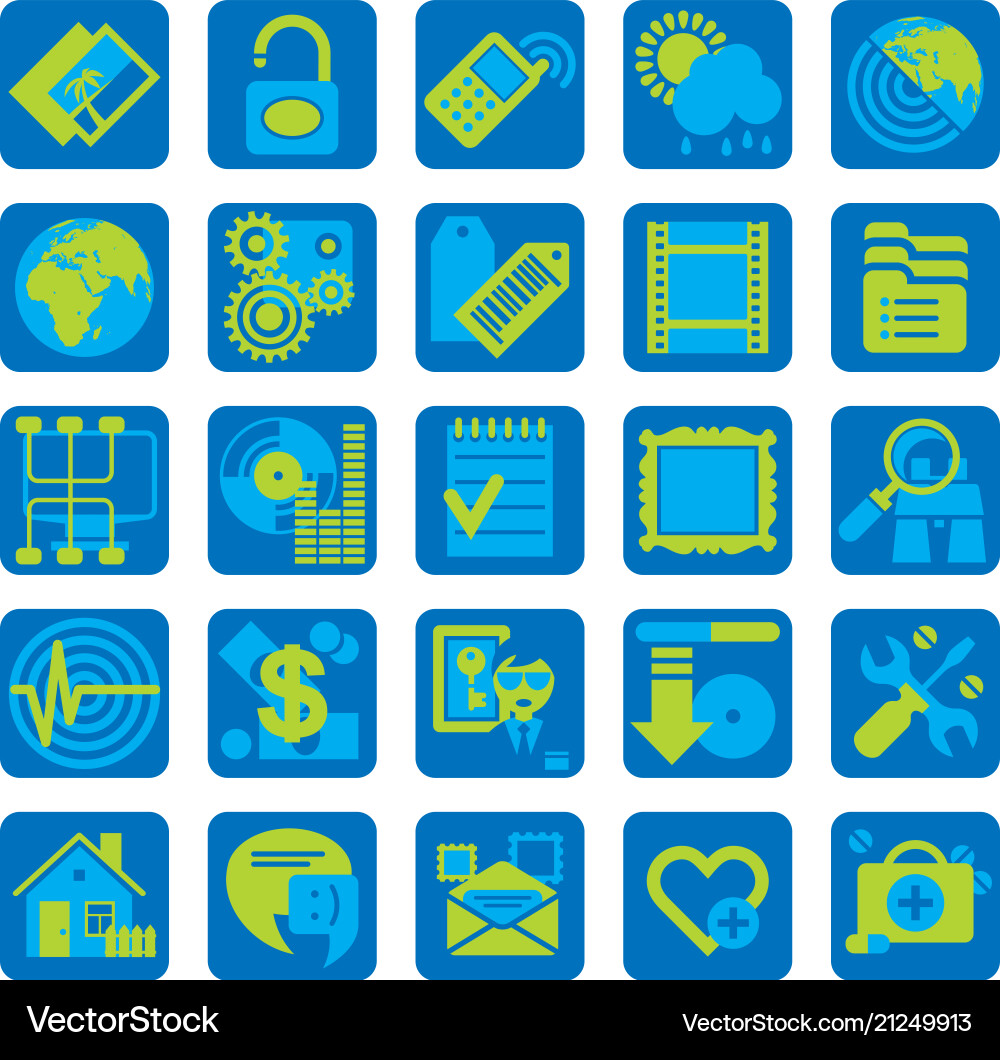 Website and internet icons in flat style vector image