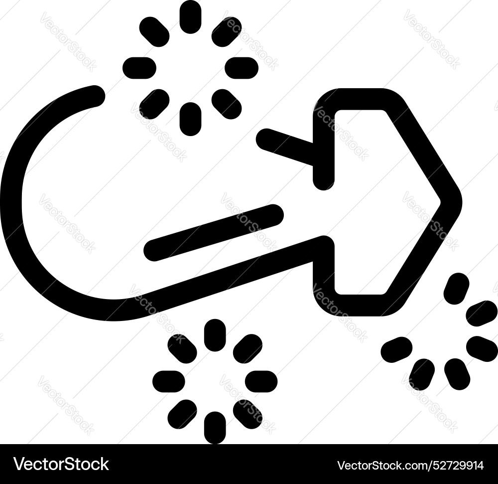 Arrow pointing right with loading circles Arrow pointing right with loading circles vector image