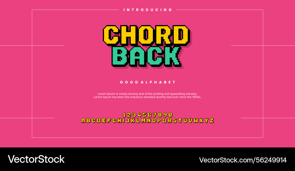 Chord back minimalist display font design vector image