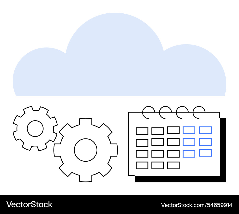 Cloud technology integration with calendar system Cloud technology integration with calendar system vector image