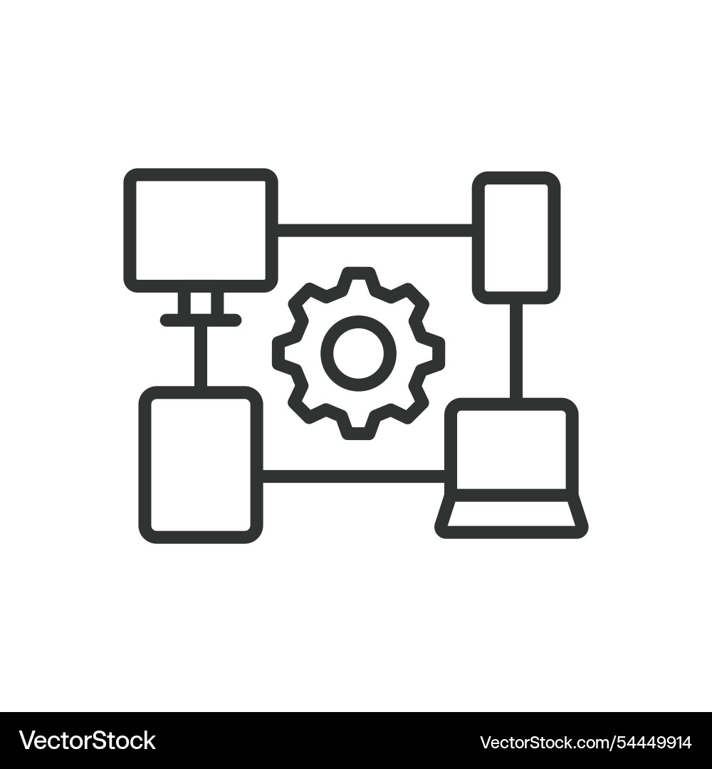 Device synchronization icon in line design Device synchronization icon in line design vector image