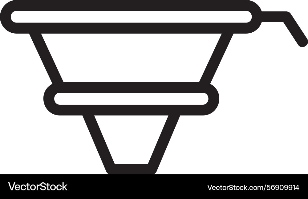Funnel linear style icon design vector image