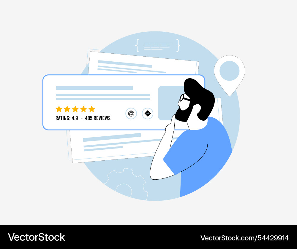 Local business seo with schema markup to optimize vector image