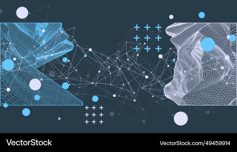 Modern science or technology elements in square Modern science or technology elements in square vector image