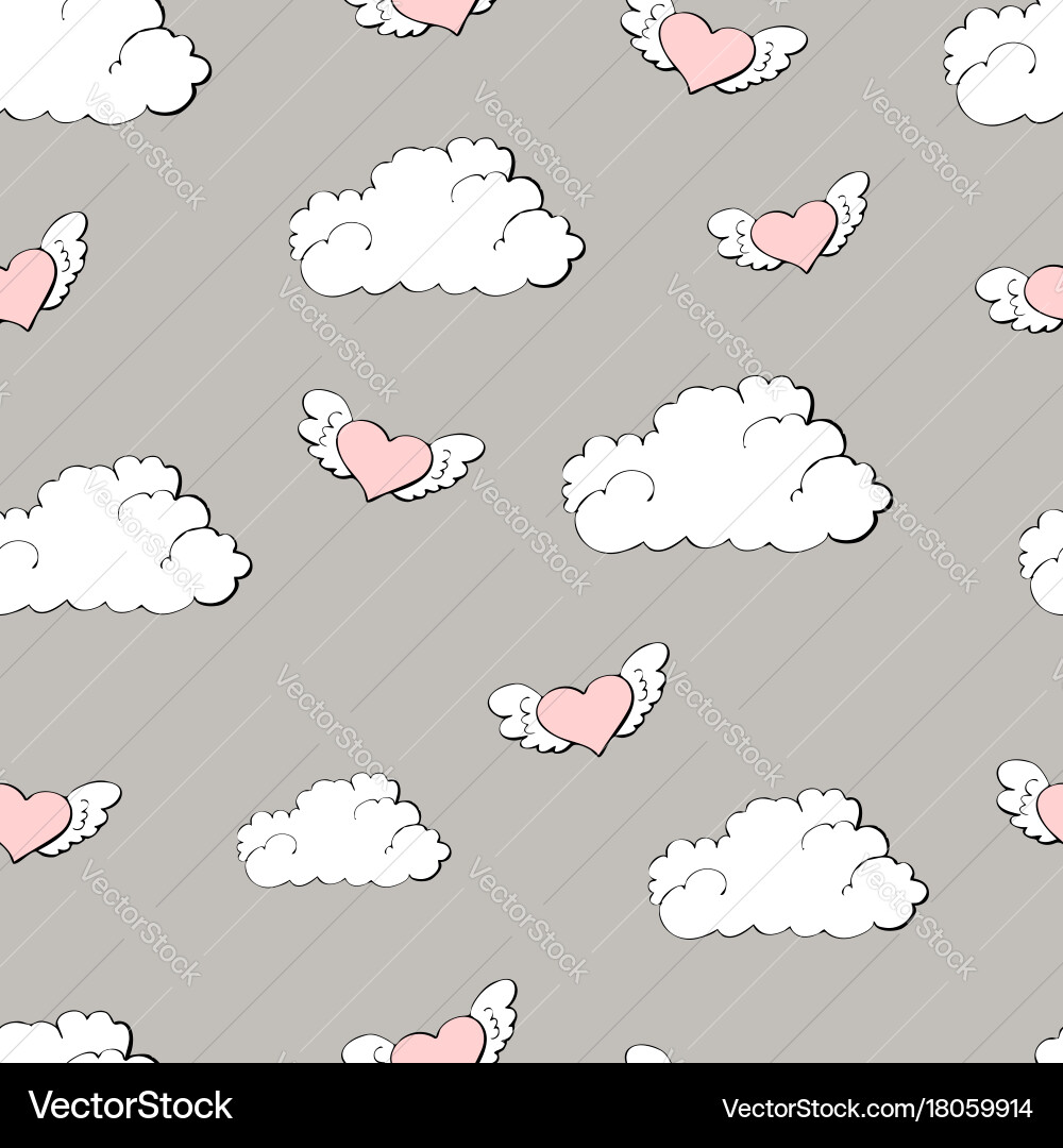 Romantic Hearts Pattern Vector Image