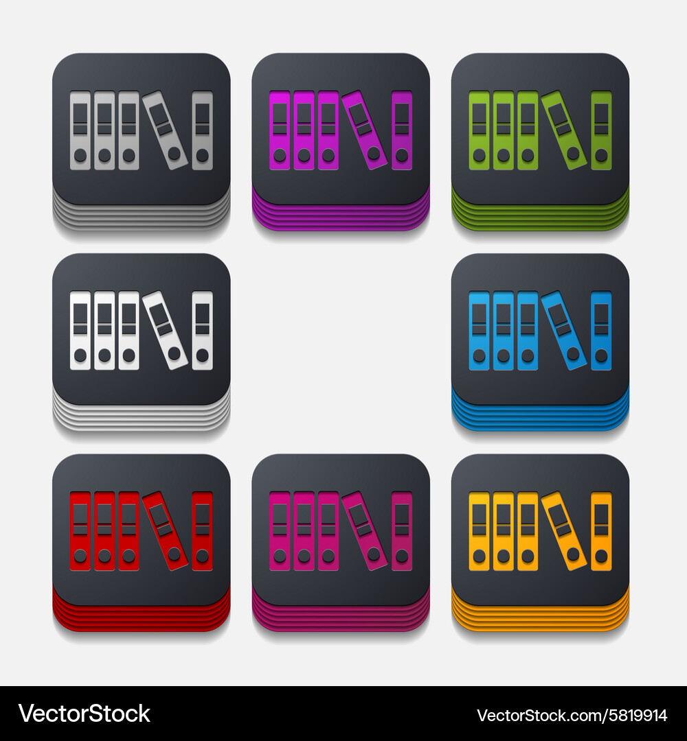 Square button folder Vector Image