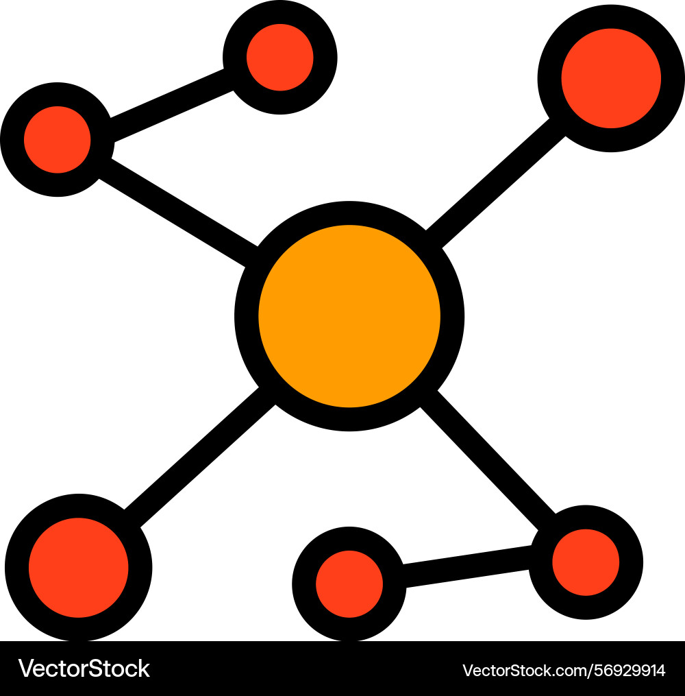 Swarm algorithm line filled style icon design vector image