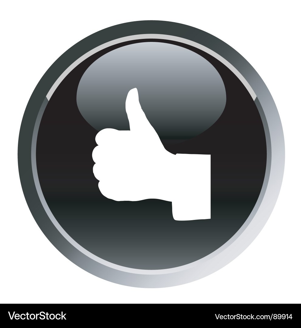 Thumbs Up Icon - Round Button Vector Image