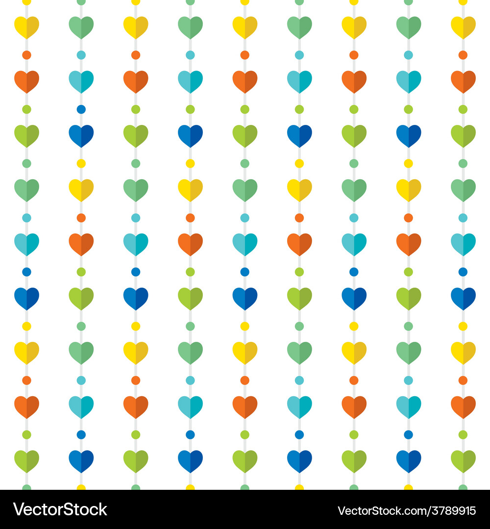 Colorful heart shape pattern design background Vector Image
