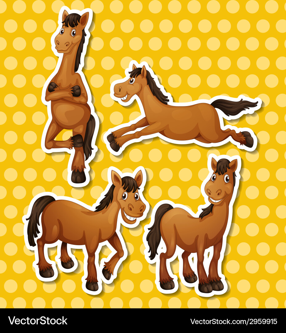 Multiple Horses on a Patterned Background vector image