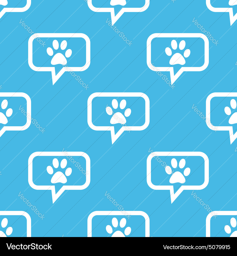 Paw message pattern vector image