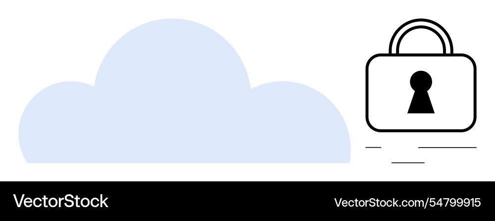 Secure cloud storage with locked padlock Secure cloud storage with locked padlock Vector Image