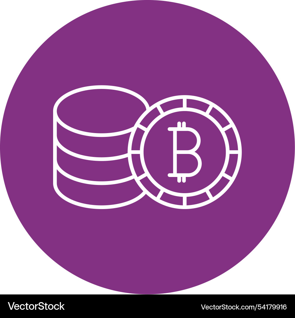 Bitcoin line circle icon Vector Image