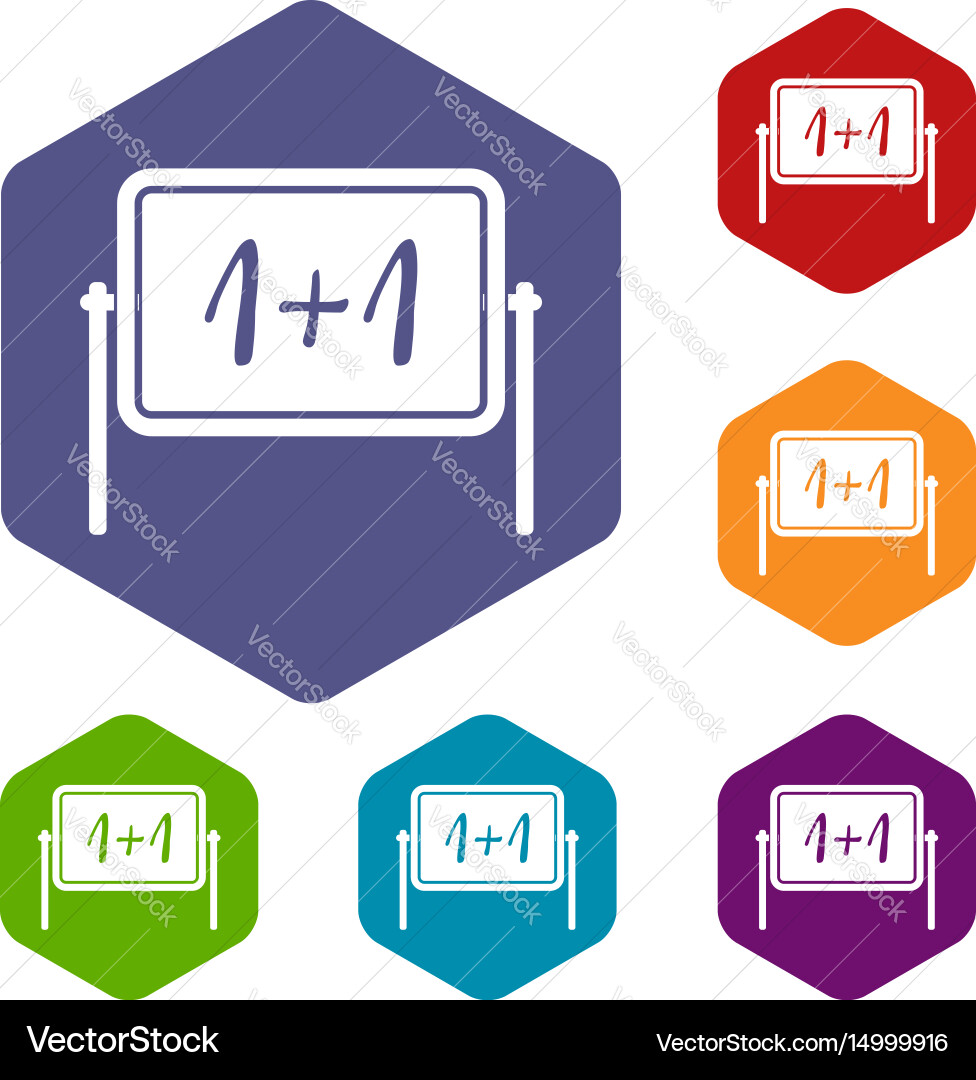 Board icons set hexagon Vector Image